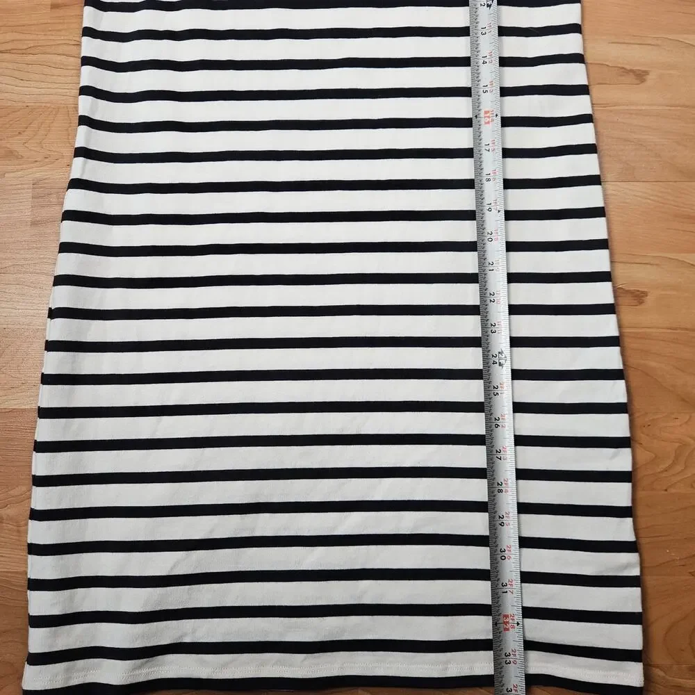 Kate Spade New York Poplin Collar Striped Tee Dress French Cream XS Preppy